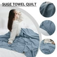 thumbnail image 4 of ESULOMP Cooling Blanket for Hot Sleepers, 71"x79" Breathable Summer Blanket, Cooling Thin Blankets for Night Sweats, Lightweight Double Sides Cooling Blankets, Blue, 4 of 9