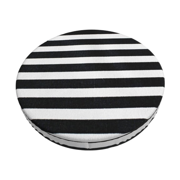 Rateoe Black And White Stripes Pattern Round Bar Stool Seat Covers,Washable Stool Cushion Slipcover Elastic Bar Chair Covers for 12-14 Inch Chair -12 inch