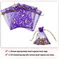 thumbnail image 4 of Organza Bag 5" x 7", Moon Star Mesh Bags Drawstring Gift Bags Party Favor Bag Jewelry Pouches Purple-Gold, 50Pcs, 4 of 6