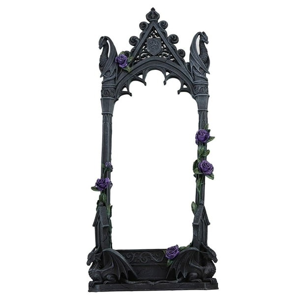 Ebros Large Purple Rose Gothic Guardian Dragon Beauty Hanging Wall Vanity Mirror Plaque Decor 24 H Figurine By Anne Stokes Romance Love Dragons Medieval Renaissance Decorative Accent Com Ebros Large Purple Rose Gothic Guardian, Large Gothic Wall Mirror