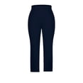 thumbnail image 5 of Stamzod Capri Pants For Women High Waisted Cropped Yoga Pants Dressy Casual Wide-Leg Trousers With Pocket Blue XXL, 5 of 6