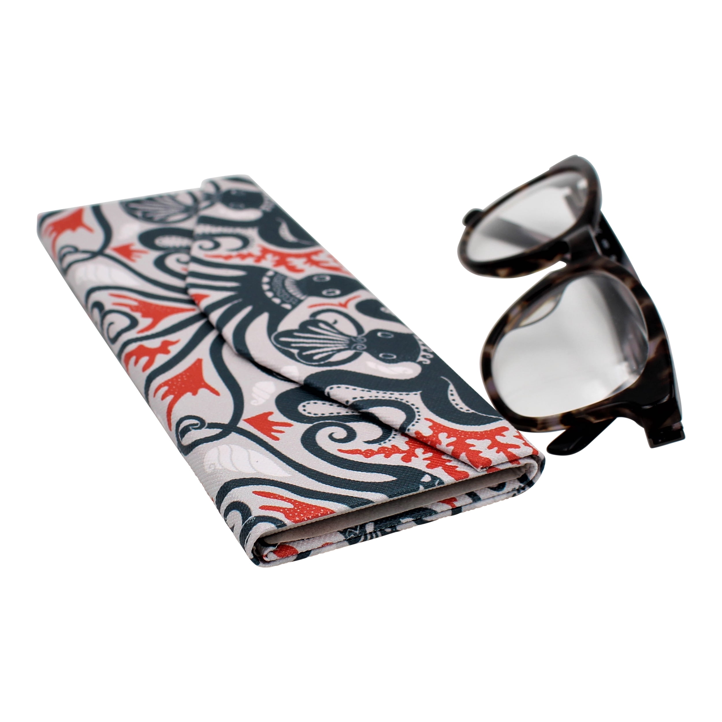 Flamingo Print Glasses Case - Vegan Leather Magic Folding Hardcase – Real  Sic