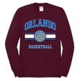 thumbnail image 2 of Wild Bobby City of Orlando Basketball Fantasy Fan Sports Mens Long Sleeve Shirt, Maroon, X-Large, 2 of 5