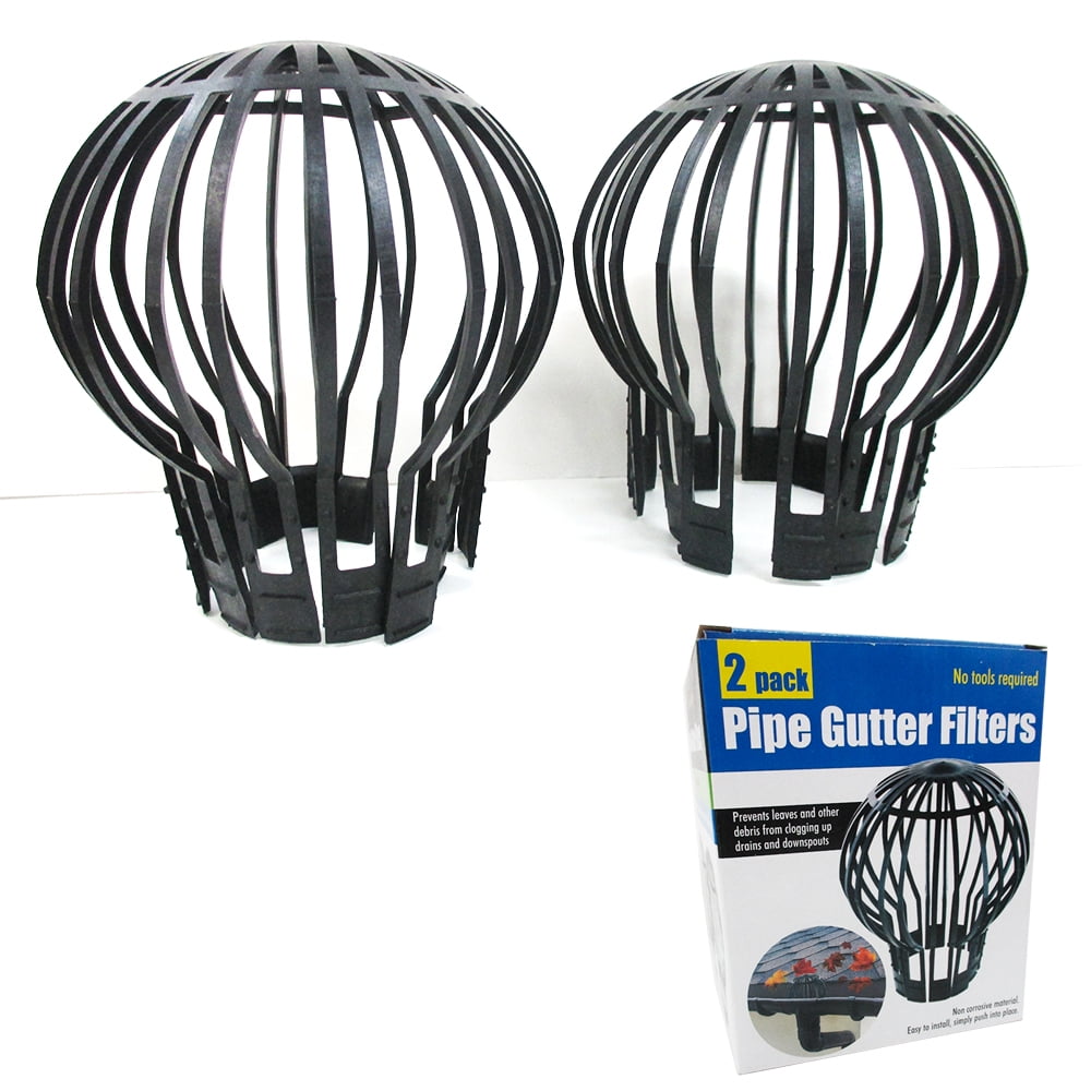 2 PIECE DOWN PIPE GUTTER BALLOON GUARD FILTERS STOPS BLOCKAGE LEAVES DEBRIS NEW