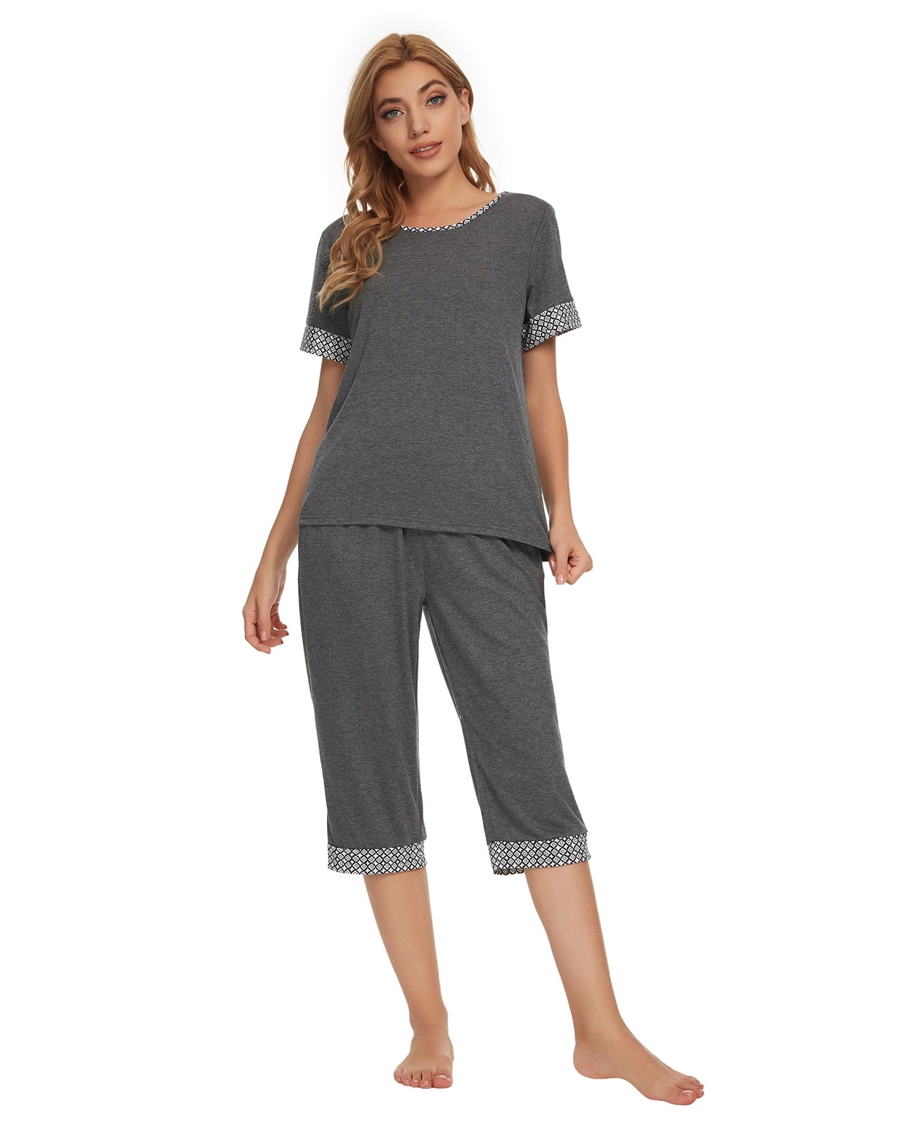 MintLimit Women's Pajama Sets with Capri Pants and Sleepwear Tops ...