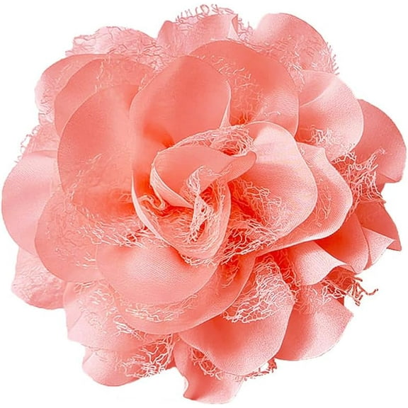 Dainty Fabric Rose Flower Brooch for Women 110mm Large Camellia Flower Lapel Pin Brooches Classic Dance Banquet Ceremony Accessories for Dress Suit Handmade Elegant Wedding Party Jewelry