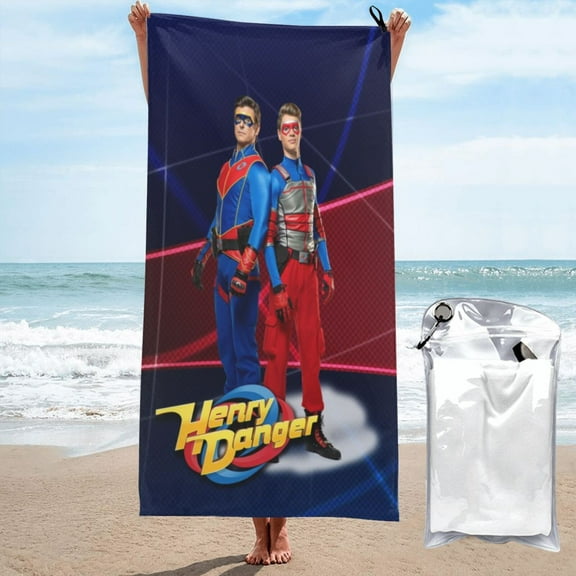 Henry Danger Beach Towel Absorbent Quick Dry Towels For Travel, Lightweight Soft Microfiber For Cartoon Fans 27.5"X55"