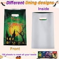 thumbnail image 4 of sixwipe 100 Pcs Halloween Goodie Bags with Handles, Ghost Pumpkin Happy Halloween Treat Bags, Trick or Treat Gift Bag Bulk, Plastic Halloween Tote Candy Goody Favor Bags for Kids, 4 of 8