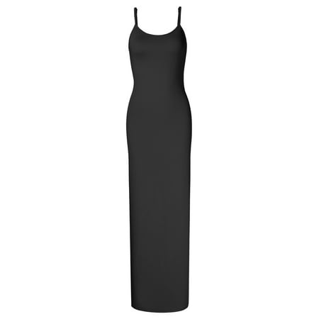 Adjustable Dress - Women's Adjustable Spaghetti Straps Long Cami Slip Dress