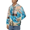 thumbnail image 3 of Uemuo Vintage Map Travel Essentials for Men's Fashion Full-zip Hoodies & Sweatshirts with Kangaroo Pocket, Zip-up Hooded Sweatshirt, Moisture Wicking & Breathable-Large, 3 of 5