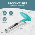 thumbnail image 6 of Apple Corer, Premium Apple Corer Tool with Ergonomic Handle, Stainless Steel Apple Corer Remover with Sharp Serrature, Durable Kitchen Corer for Apple, Pears and Bell Peppers(Blue), 6 of 7