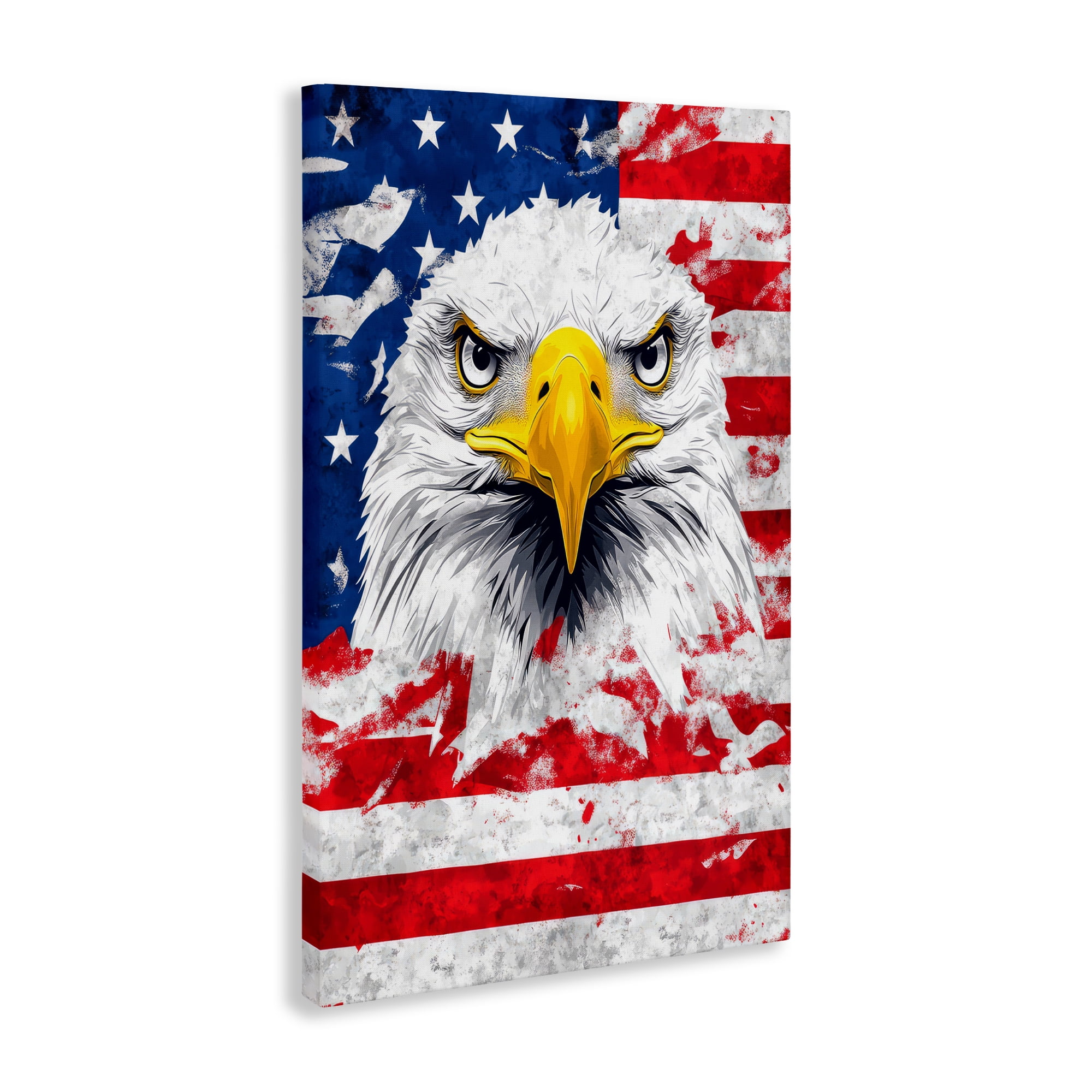 Stupell Industries Patriotic Bald Eagle Flag Canvas Wall Art, design by The Wands Want
