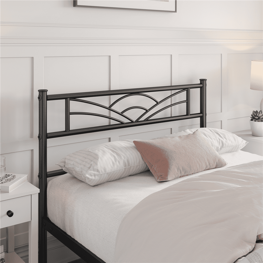 Renwick Skylar Cloud-Inspired Design Metal Bed, Twin, Adult, Black