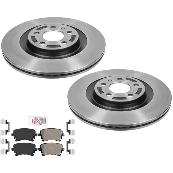 High Carbon Rear Vented Disc Brake Rotors & Brake Pads For Audi S4 2010-2016