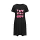 thumbnail image 5 of Camisón corto de talla grande para mujer, camisón de manga corta con estampado de pecho a la moda, camisón para mujer, 5 of 5