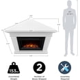 thumbnail image 3 of Real Flame Kennedy 56" Grand Corner Electric Fireplace in White, 3 of 9