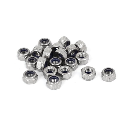 Lot De 50 écrous à Freinage Hexagonal M6x1mm Nylon Insert - Acier Carbone Noir Zingué, Marque Uxcell, Neuf