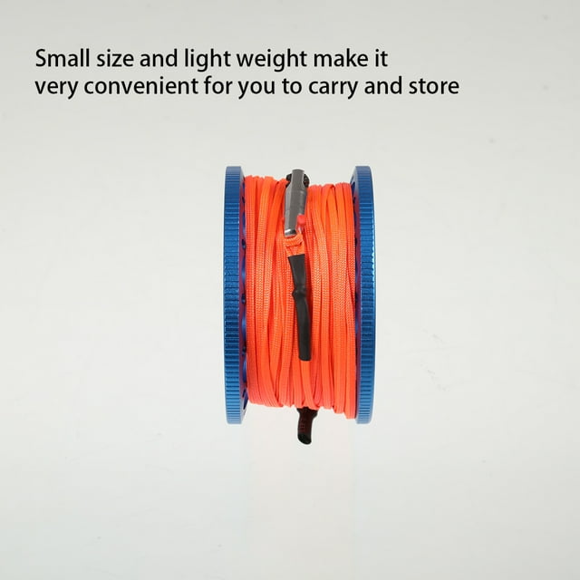mmirethe Reel Professional 30m Rope Lightweight Aluminum Diving Tech Spool with Snap Hook Swimming Supplies Equipment Blue