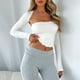 thumbnail image 1 of Cárdigan sin tirantes para mujer Cárdigan con parte superior de tubo con orillo fibroso Traje de vacaciones Hugtrwg Para estrenar, 1 of 7