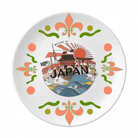 

Japanese Traditional Edo Culture Housing Flower Ceramics Plate Tableware Dinner Dish