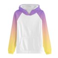 thumbnail image 4 of Bowake Vêtements d'Automne pour Femmes à Manches Longues Dégradé Chandails en Molleton Décontractés Légers Raglan avec Poche, 4 of 5