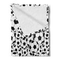 thumbnail image 2 of Soccer Soft Flannel Fleece Throw Blanket, Monochrome Design Pattern of Classical Football Balls Kids Boys Cartoon Pattern, Cozy Plush for Indoor and Outdoor Use, 60" x 80", Black White, by Ambesonne, 2 of 5