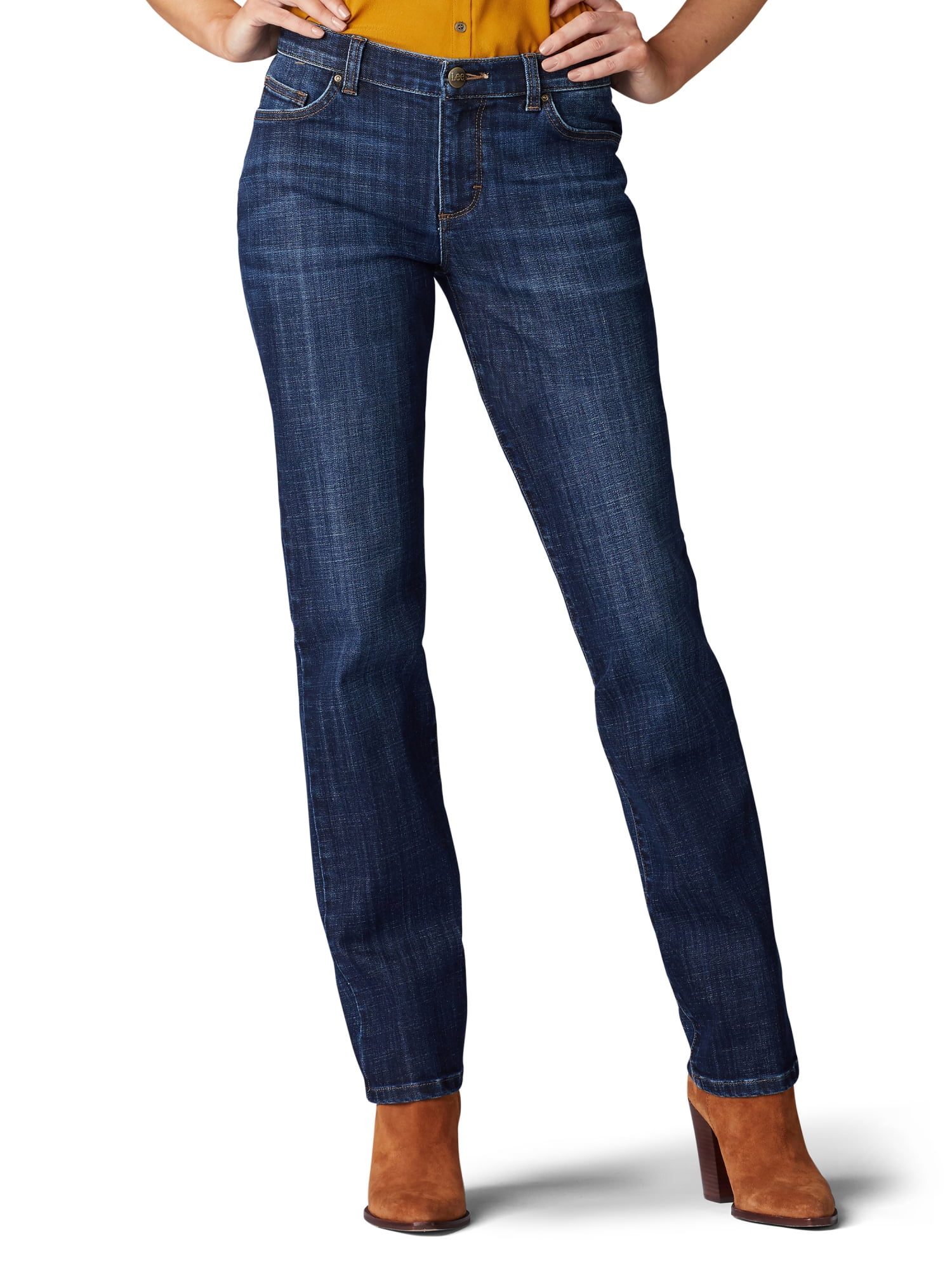 Lee Women's Stretch Relaxed Fit Straight Leg Jean - Walmart.com