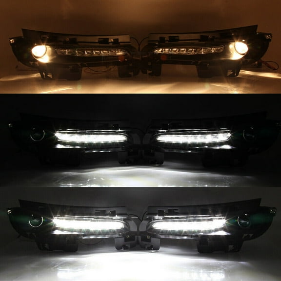 Pair For 2012-16 Jeep Grand Cherokee SRT8 LED Front DRL Bumper Fog Lights Lamp