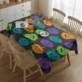 thumbnail image 2 of Halloween Spooky Table Cloth Waterproof Spillproof Tablecolths Table Covers Pumpkin Skull Bat Spider Rectangle Tablecloth for Halloween Party Decoration, 2 of 5