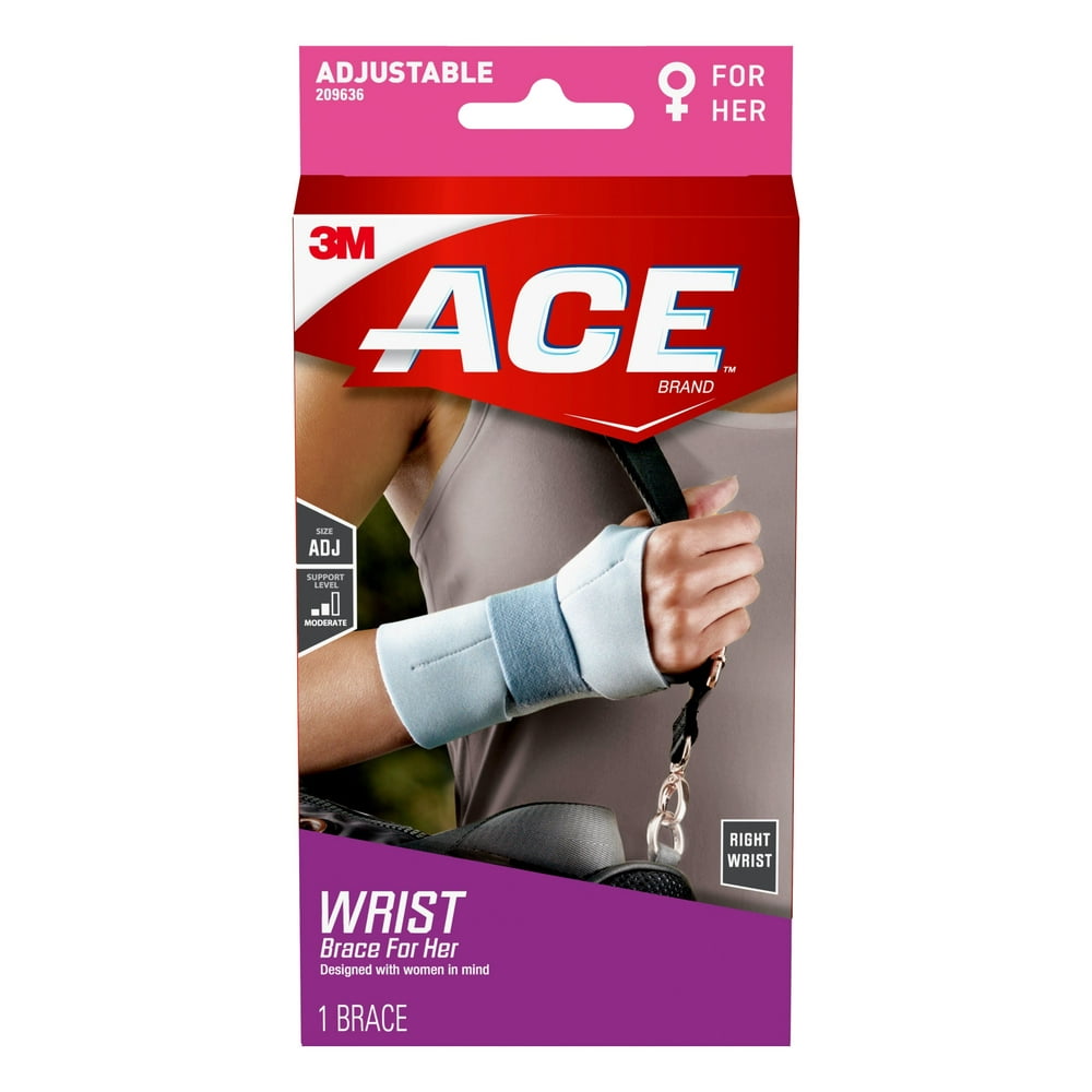 ACE Brand Wrist Brace For Her, Right Hand, Adjustable