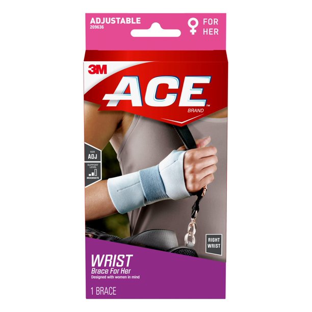 ACE Brand Wrist Brace For Her, Right Hand, Adjustable