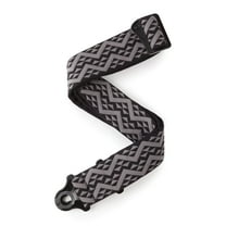 D'Addario Auto Lock Guitar Strap, Black Padded Geometric