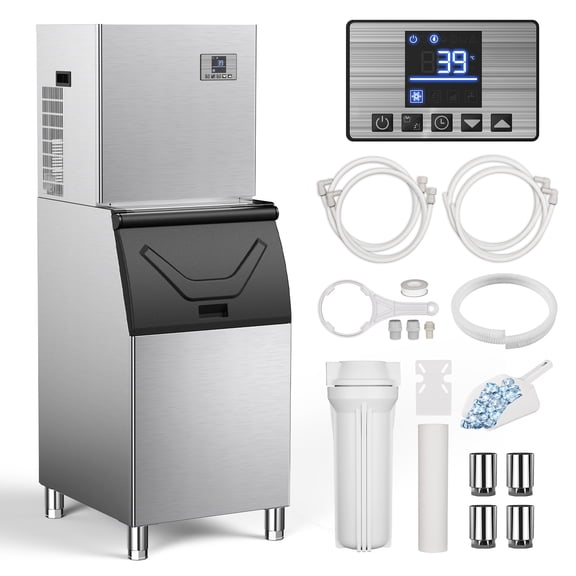 500LBS/24H Commercial Ice Maker Machine with 266LBS Ice Storage Bin