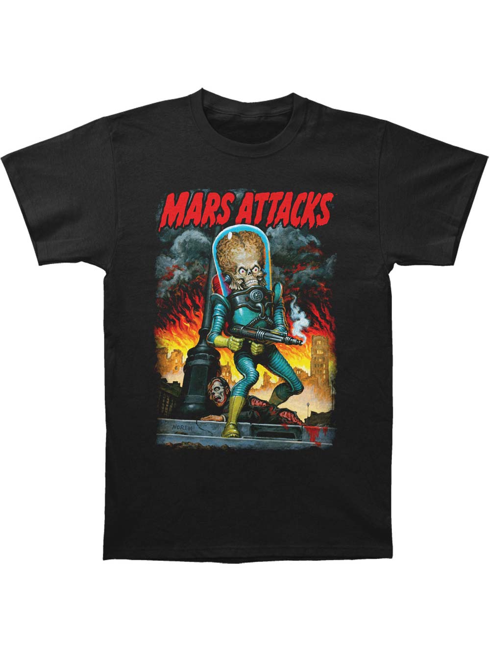 Mars Attacks - Mars Attacks! Men's City Destruction Slim Fit T-shirt Black - Walmart.com 