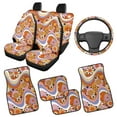 thumbnail image 2 of HUIACONG Hippie Flowers Car Seat Covers Automotive Floor Mats with Anti-Slip Pad Car Steering Wheel Protector Removable Automotive Accessories Easy to Install for SUV,Vans,Sedans,Trucks, 2 of 8