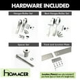 thumbnail image 5 of Homacer Brushed Nickel Single Track Bypass Sliding Barn Door Hardware Kit, for Two/Double Doors, 12ft Long Flat Track, Classic Design Roller, Heavy Duty, for Interior Use, 5 of 8