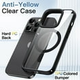 thumbnail image 3 of JETech Magnetic Case for iPhone 13 Pro 6.1-Inch Compatible with MagSafe, Shockproof Phone Bumper Cover, Solid Color Matte TPU Frame, Anti-Scratch Clear Back (Black), 3 of 6