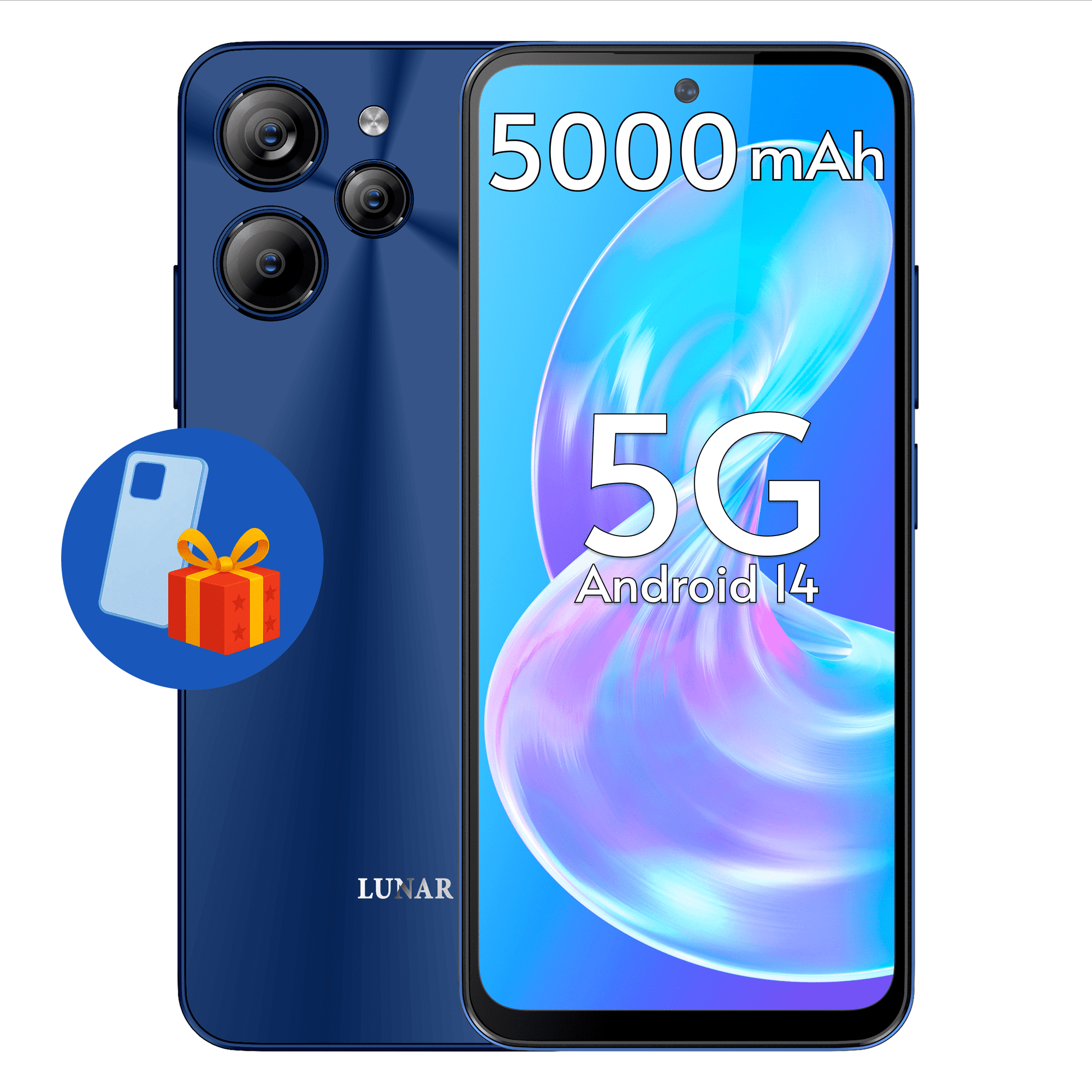 Lunar Eclipse L1 5G Unlocked Smartphone, 128GB, 6.79", Aura Blue ,Fast Charging, AI Camera