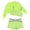 A-Fluorescent Green, variant on Doomiva Kids Girls 3 Pcs Hip Hop Dance Clothes Set Modern Jazz Street Dancing Team Performance Dancewear A-Fluorescent Green 10