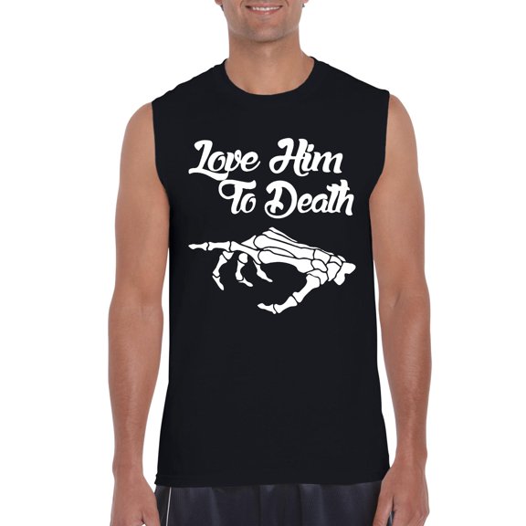 MmF - Men's Graphic T-Shirt Sleeveless - Halloween Love Him To Death Matching Halloween Couple