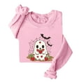 thumbnail image 3 of DDAPJ pyju Halloween Sweatshirt for Women Cute Ghost Graphic Pullover Sweatshirts Casual Loose Fit Crewneck Sweatshirt Pink L, 3 of 5