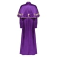thumbnail image 2 of YiZYiF Robe de Clergé pour Femmes à Manches Longues, Boutons, Ligne A, Longue Robe Maxi, Robe de Ministre, Église, Chorale, Violet 4TG, 2 of 6