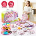 thumbnail image 6 of Joyfy 35 Pcs Unicorn Tea Set for Little Girls, Princess Tea Time Toy  Including Sweet Bun, Candy, Teapot Tray Cake, Carrying Case,Kids Kitchen Pretend Play,Christmas Birthday Gift for Girls Age 3-6, 6 of 9