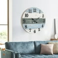thumbnail image 3 of ABBSR 24in. Arabic Numerals Round Wall Clock,Rustic Gradient Non-Ticking Decorative Clock for Home,Office, 3 of 8