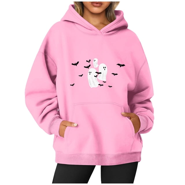 WEAIXIMIUNG Chandail en Molleton Graphique pour Femmes Automne Chandail à Capuche Imprimé Manches Longues Haut Athlétique