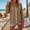 Khaki, variant on linen tops Women Full Zip Hooded Layering Jacket Adjustable Drawstring Hood Elastic Cuff Long Sleeve Textured Relaxed Fit Side Patch Pocket Casual Outerwear Blue L