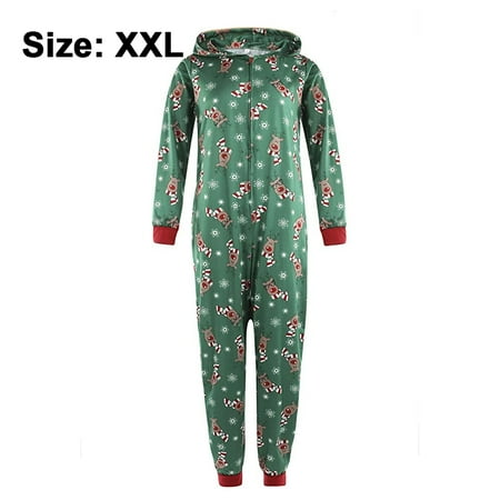 

One-piece pajamas zipper hooded home wear spring autumn and winter long-sleeved elk print Adults Hoodie Zipper Sleepwear