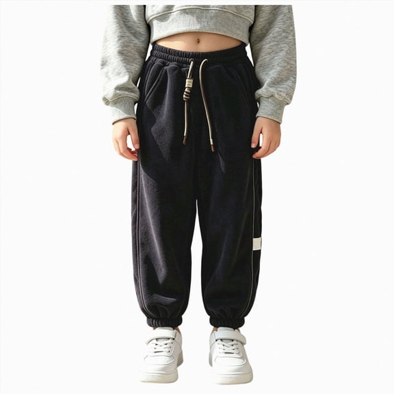 7-8 Years Child Girls Cargo Pants Wide Leg High Waisted Pants Casual Baggy Pants with Pockets