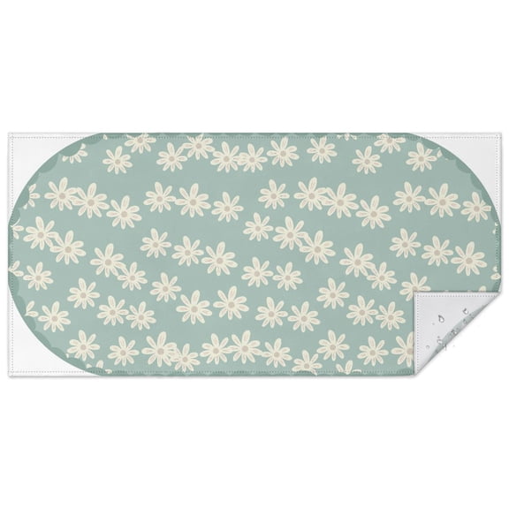 Rectangle Waterproof Tablecloth Light Green Floral Reusable Indoor/Outdoor Durable Table Cover for Kitchen and Dining Room 60 Inch X 120 Inch