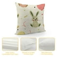 thumbnail image 4 of Qinduosi Cute Easter Bunny Throw Pillow Covers, Holiday Pillow Cover, Spring Square Linen Cushion Cover Decor for Bed Home Couch, 4 of 5
